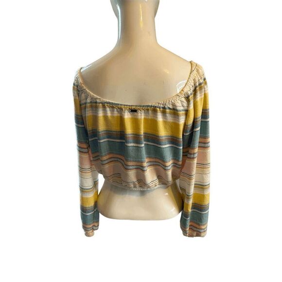 O’Neill Cropped Top for Women Long Sleeves Striped Sz S Multicolored - Picture 2 of 7